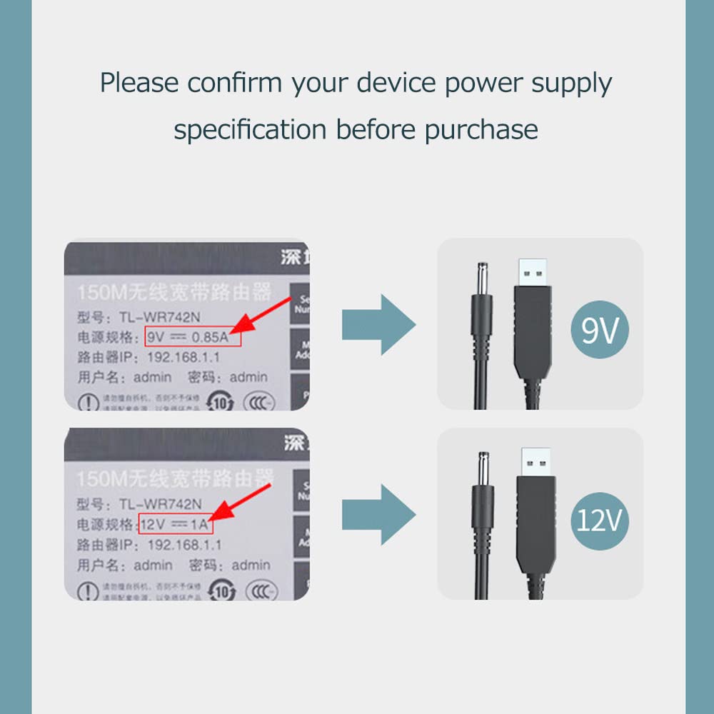كابل تعزيز USB 5V إلى 12V محول طاقة USB كابل تحويل USB إلى DC منفذ طاقة DC 5.5 * 2.1 توافق واسع YINGJIAN