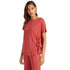 Solid Crew Neck T-shirt with Side Knot Detail