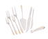 Oxford MD-35GL Stainless Steel Spoon 85-Pieces Set with Wood and Leather Bag, Silver