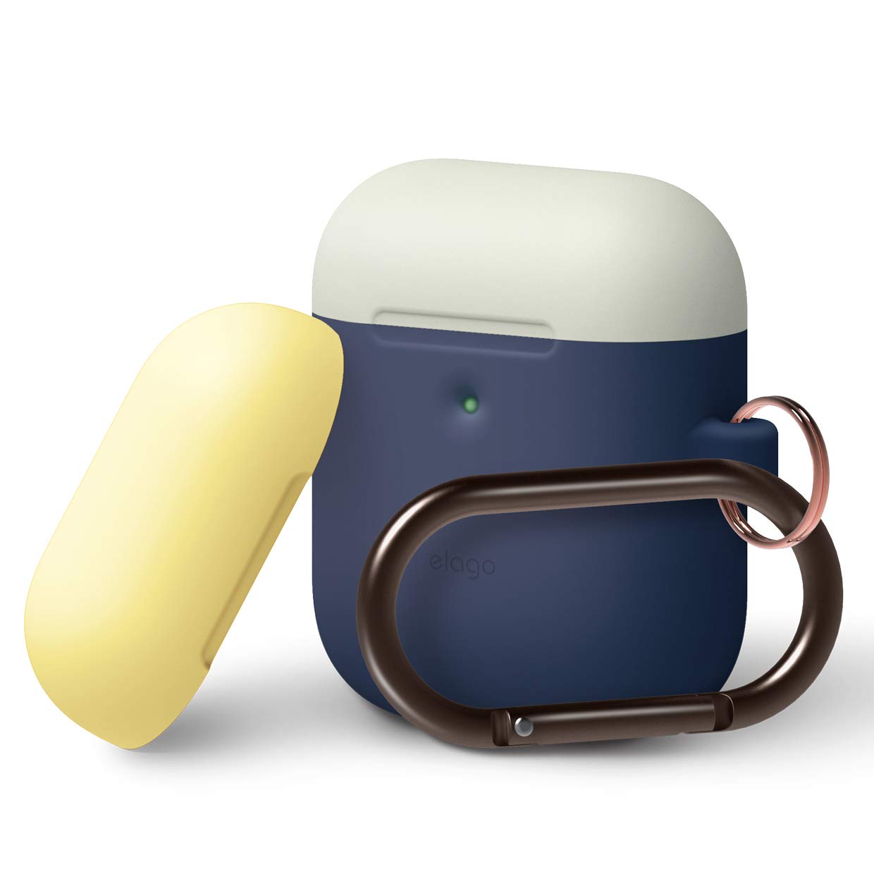 Elago duo hang case (compatible with airpods 1 and 2) body-jean indigo / top-classic white, yellow - Safqqa Egypt