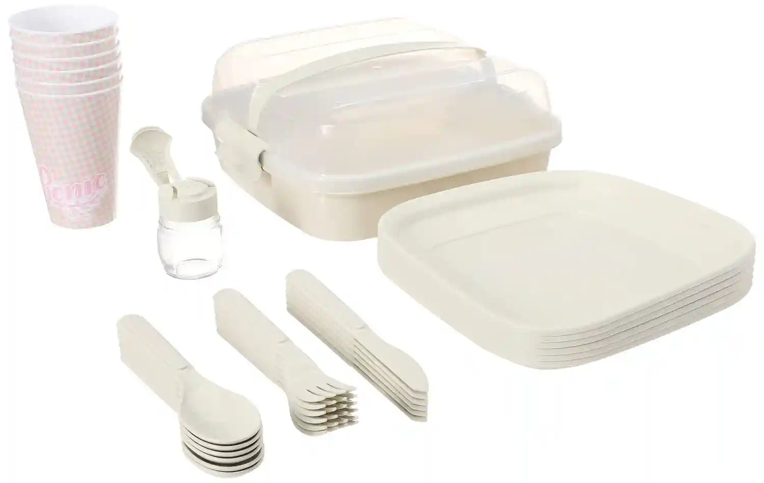 32-Piece Plastic Picnic Set with Storage Box