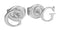 Guess UBE79030 Stainless Steel G Letter Shape Stud Earrings for Women - Silver