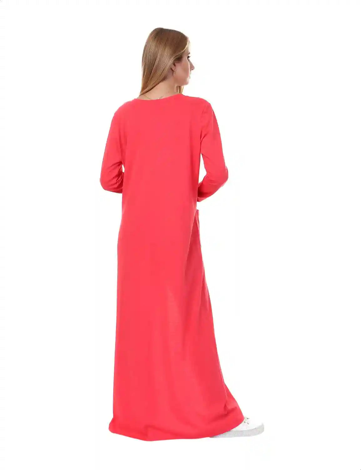 Jamila Women Plain Front Pockets Long Sleeves Maxi Cardigan