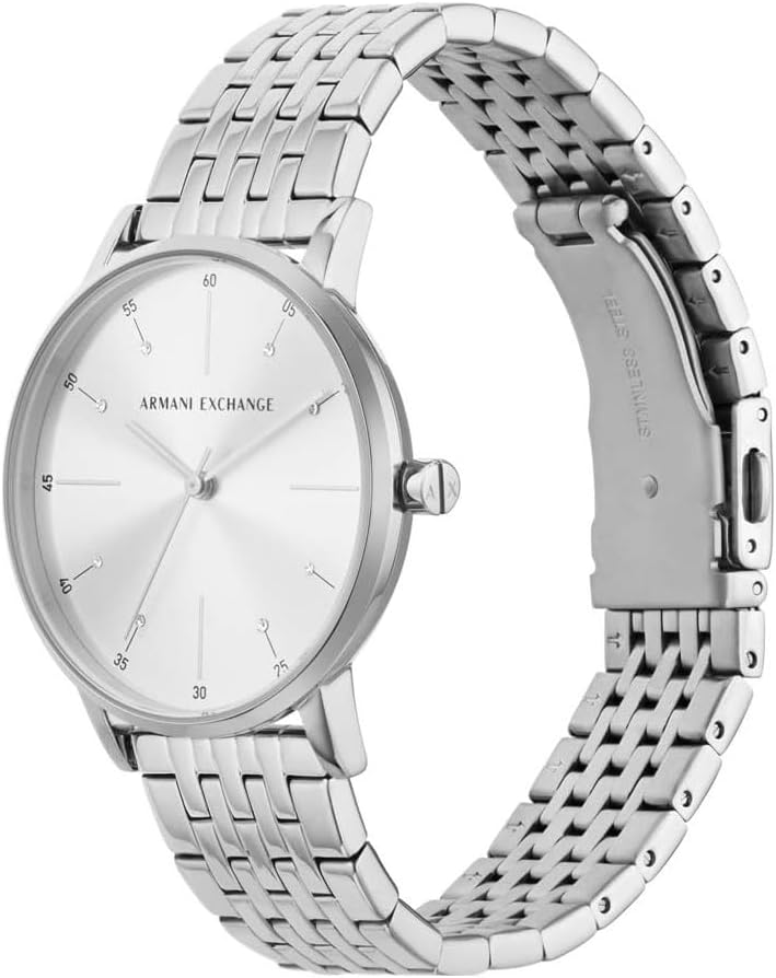 Armani Exchange Three-Hand Stainless Steel Watch - AX5578, Silver, bracelet, Womens