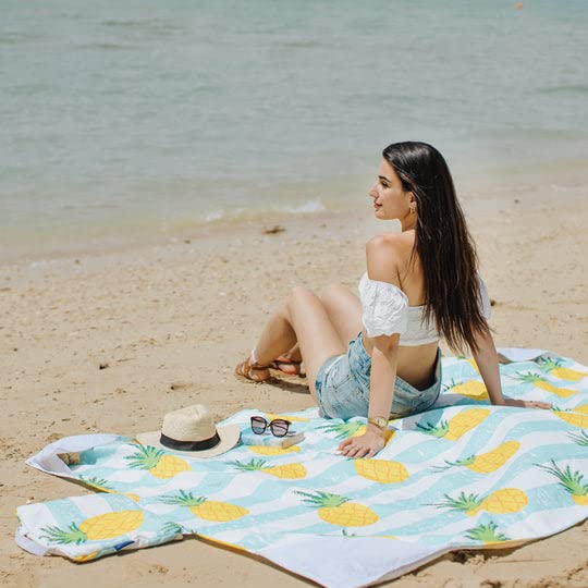 Ariika pineapple pattern beach mat - 56pw:pineapple pattern