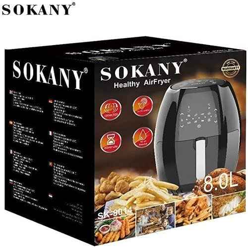 Sokany Oil Free Healthy Air Frying Pan with Digital Touch Screen - 8 Liter SK-8014-Damage Box and Have Scratches - Safqqa Egypt