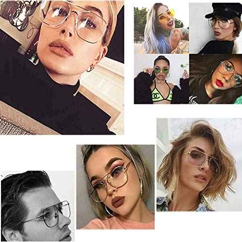 Dollger Classic Glasses Clear Lens Non Prescription Metal Frame Eyewear Women