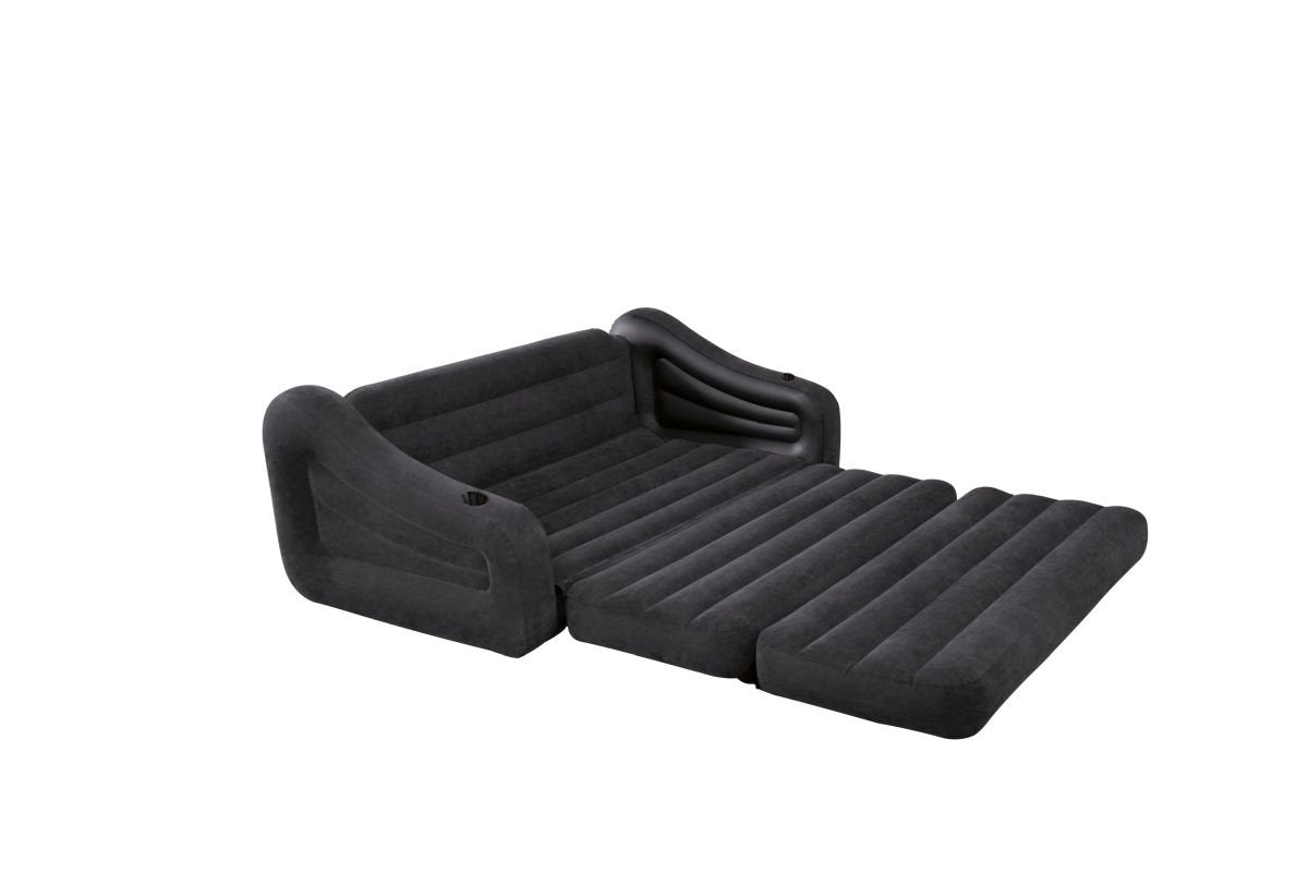 Intex Inflatable Sofa Bed 68566, 193 x 221 x 66 cm, Convertible Air Sofa, Black- Damage Box