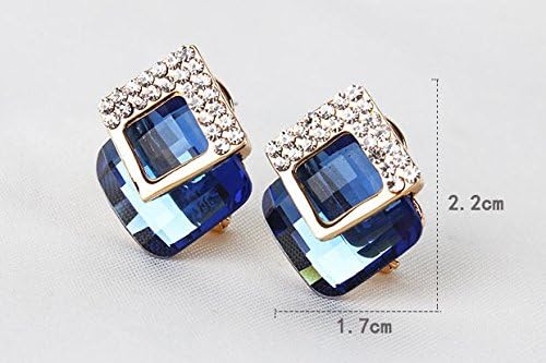 Shining Diva Fashion Women Crystal Earrings 18K Gold Plated Blue Designer Jewelry – Safqqa Egypt