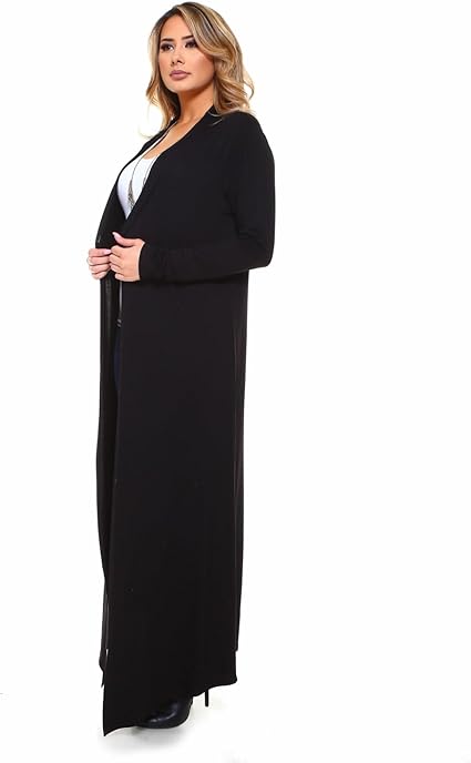 كارديجان ماكسي نسائي من إسحاق ليف – سترة كاجوال بفتحة أمامية وكم طويل خفيف ومريح – Safqqa Egypt