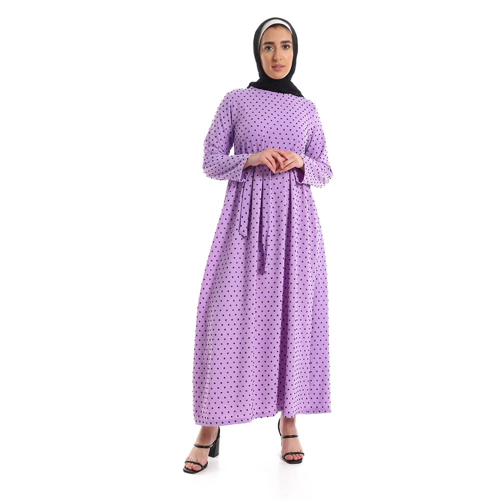فستان JAMILA طويل بأكمام طويلة وحزام قابل للتعديل – أناقة محتشمة بطابع عصري