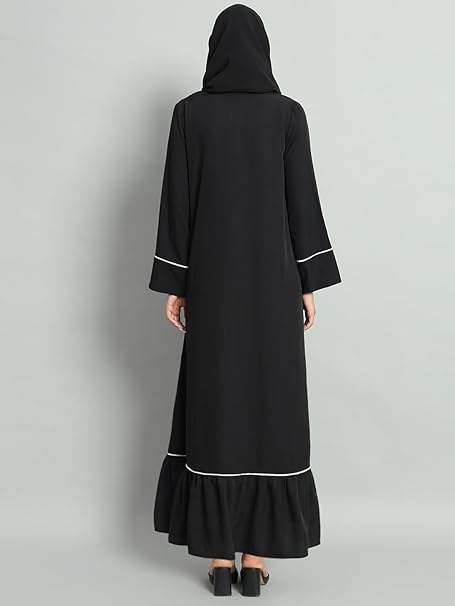 Styleville.in Women Abaya with Hijab Black Arabic Wear Elegant Modest Outfit – Safqqa Egypt