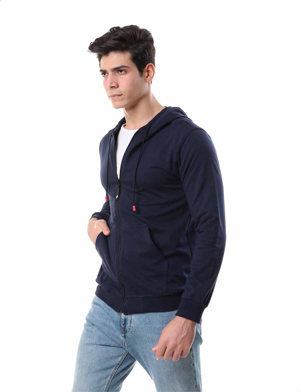 Andora Ribbed Trims Zip-up Jacket For Men,Soft and durable fabric for comfort and longevity.