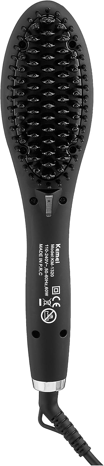 Kimi hair straightening brush, black - km-1320 Smooths and straightens hair effectively - Safqqa Egypt