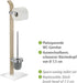 WENKO 20397100 Free standing toilet brush Samona Nature - Steel, 20 x 71.5 x 20 cm, Chrome