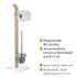 WENKO 20397100 Free standing toilet brush Samona Nature - Steel, 20 x 71.5 x 20 cm, Chrome