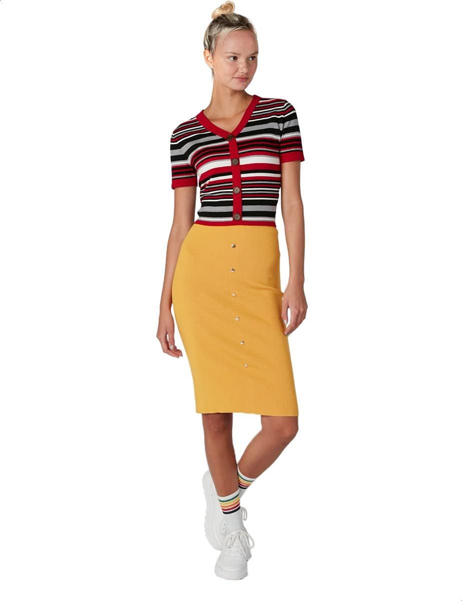 Splash Youth Striped Short Sleeves V Neck Top for Women