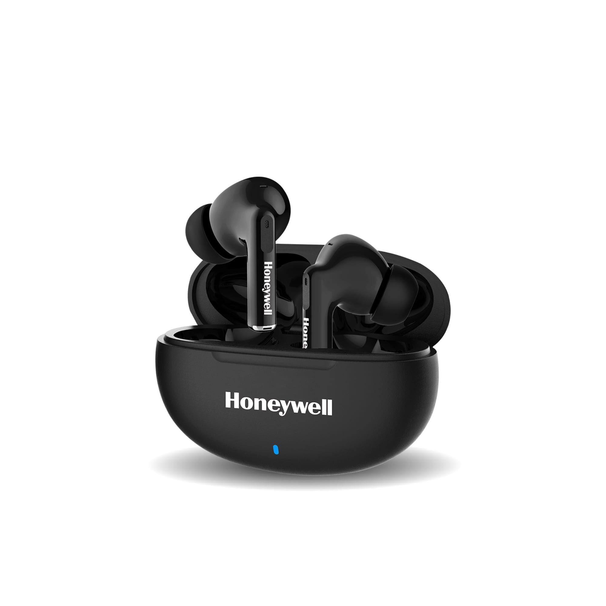 Honeywell Moxie V1200 True Wireless Bluetooth Earbuds – 26H Playtime, Type-C Fast Charging, IPX4 Water Resistant, Bluetooth 5.3, Touch Control, Voice Assistant – Black