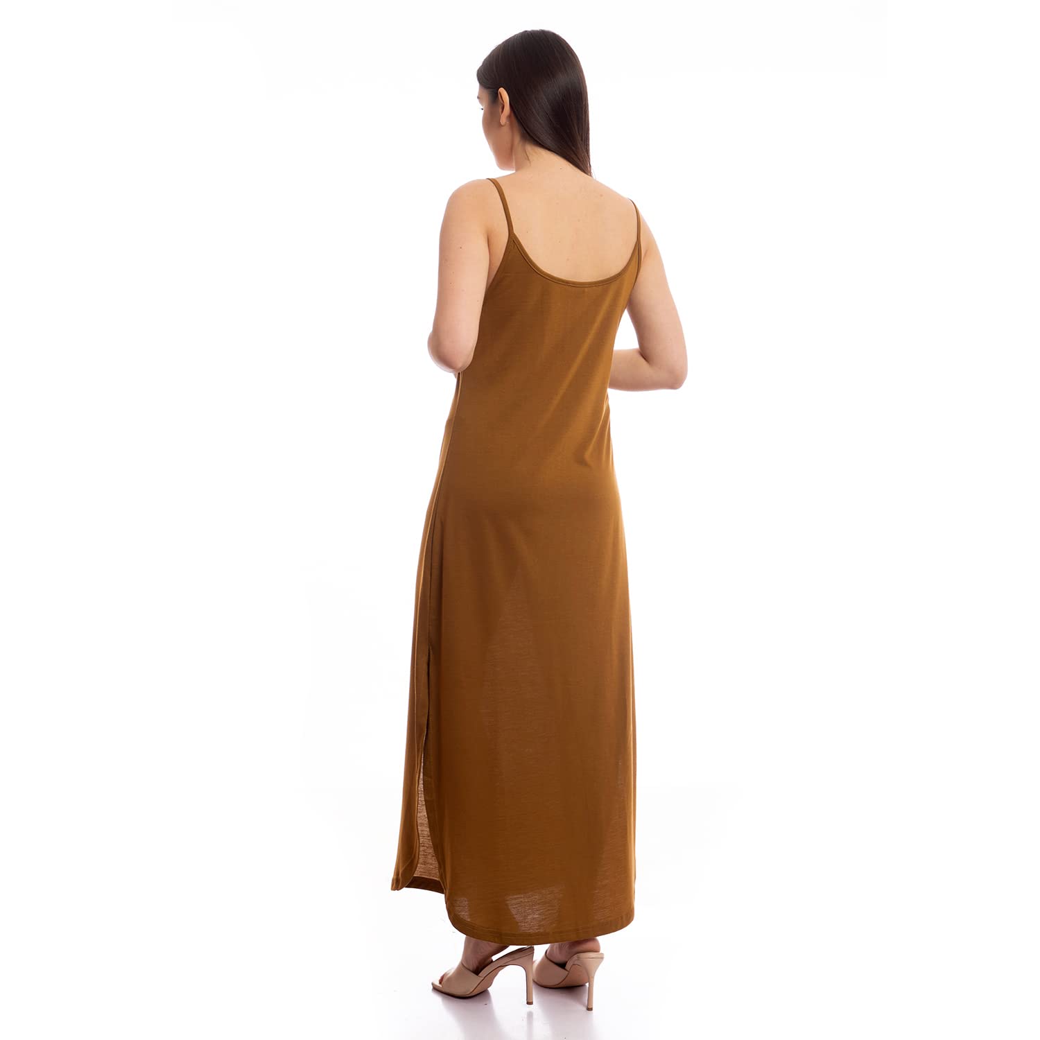 offcliff Women Basic Spaghetti Sleeves Solid Sleepshirt-Nightdresses & Nightshirts