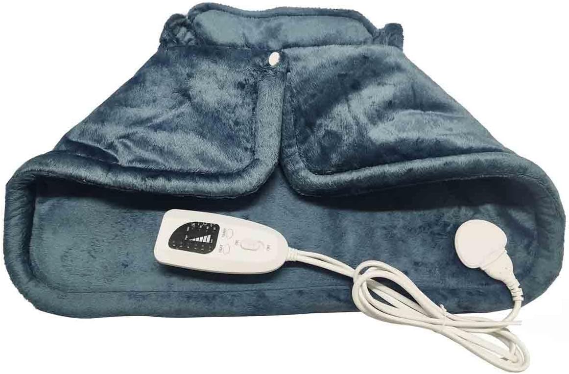 BEONE Heating Pad for Pain Relief of Back Neck and Shoulder, BEONE 42x58cm Large Heat Pad with 6 Electric Temperature Options, 4 Temperature Settings, Auto Shut Off, Dark Gray (Model 1)