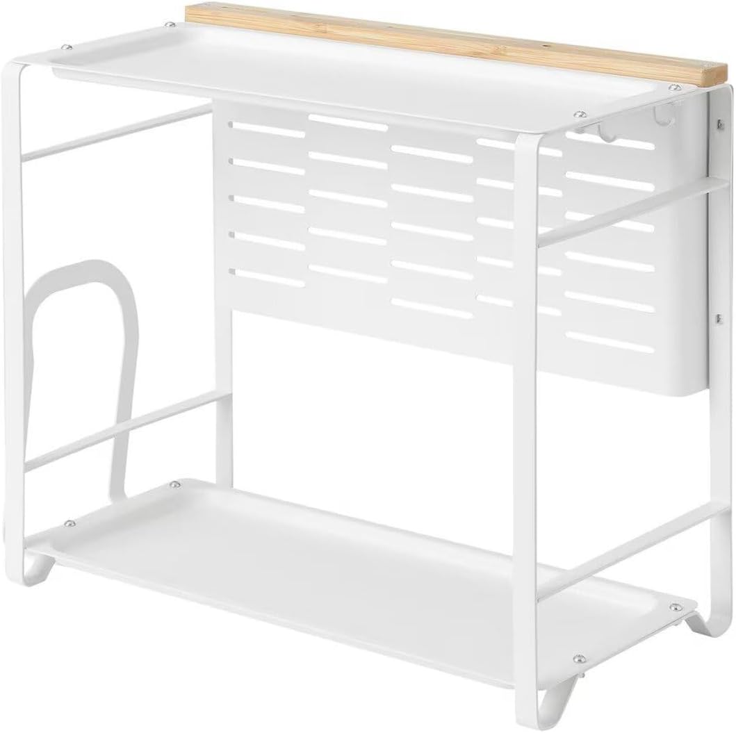 Digital Shoppy Kitchen Countertop Organizer, White, 40 x 21 cm Storage Rack for Kitchen Essentials