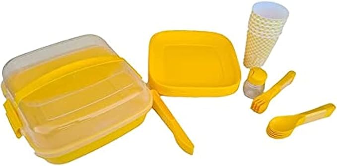 Titiz Traveling Tableware Set , 32 Pieces ,Yellow