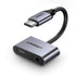 محول UGREEN USB C إلى 3.5 مم 2 في 1 USB C إلى سماعة رأس وشحن محول صوتي ألومنيوم شاحن سريع وسماعات متوافق مع Huawei P30 Pro P20 P20 Pro Mate 20 Pro، OnePlus 8/8pro Xiaomi Mi 9/8