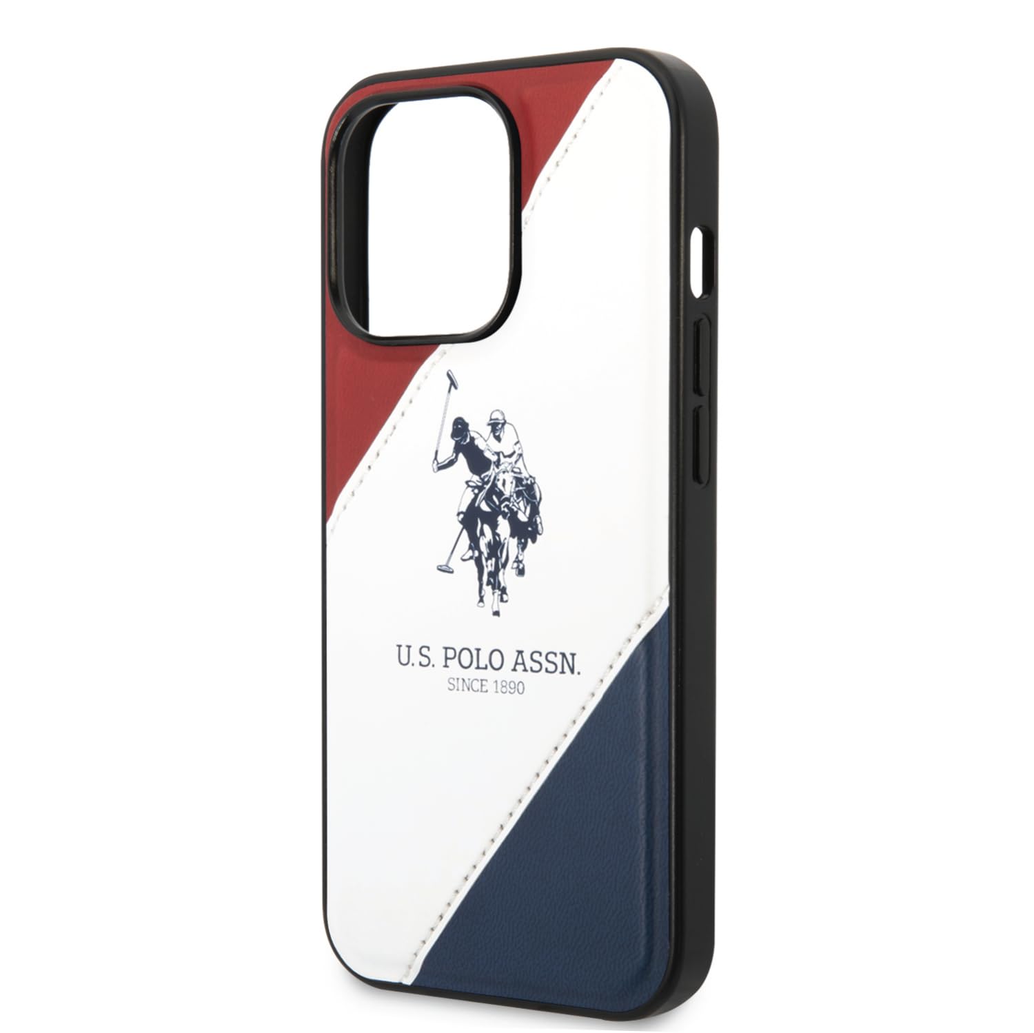 CG MOBILE US Polo Assn. جراب مبطن بتصميم ثلاثي الألوان لهاتف iPhone 14 Pro