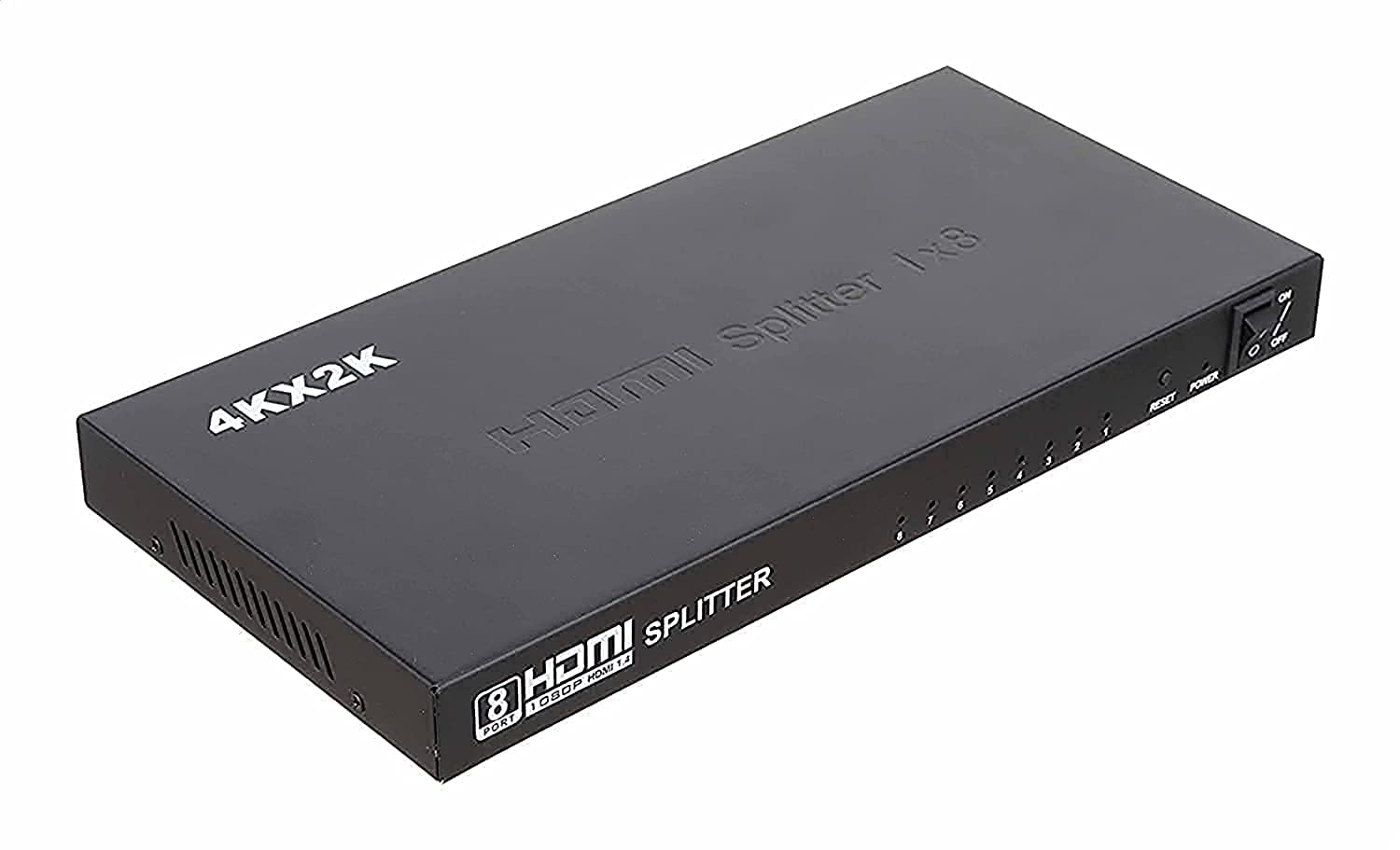 موزع HDMI بدقة 4K من Keendex مع 8 منافذ ومضخم إشارة