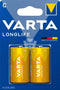Varta Long Life C Alkaline Batteries - 2 Pieces - Safqqa Egypt