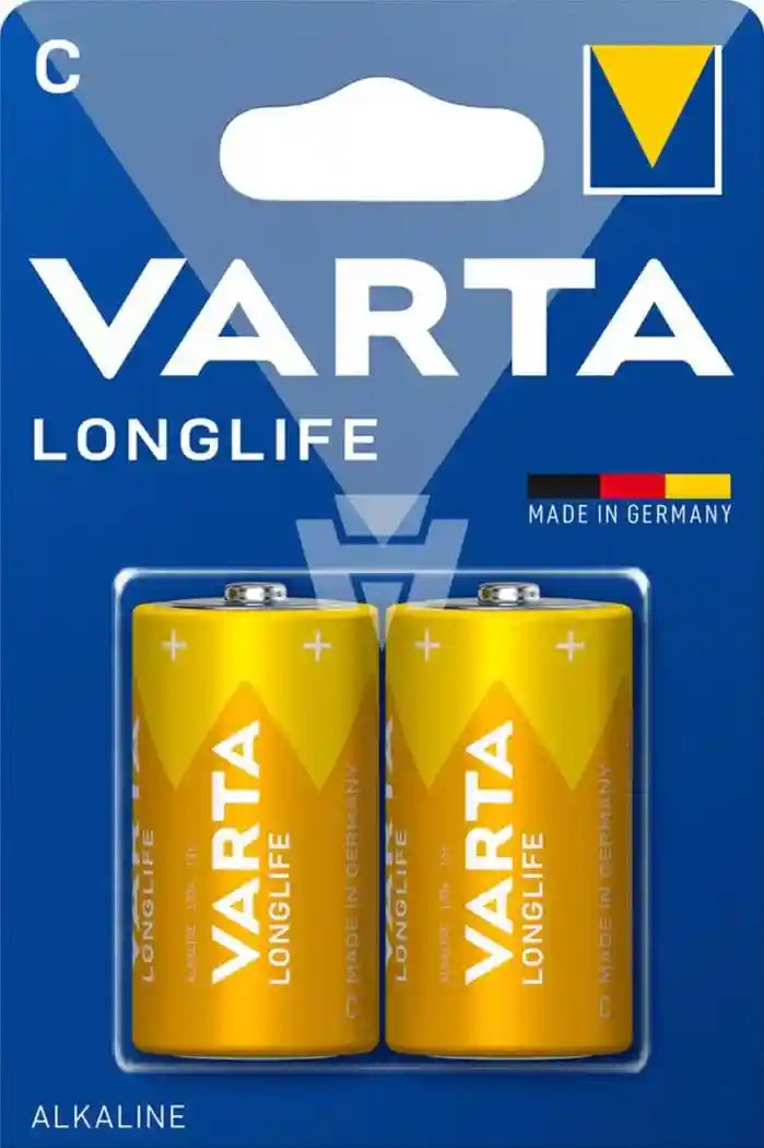 Varta Long Life C Alkaline Batteries - 2 Pieces - Safqqa Egypt