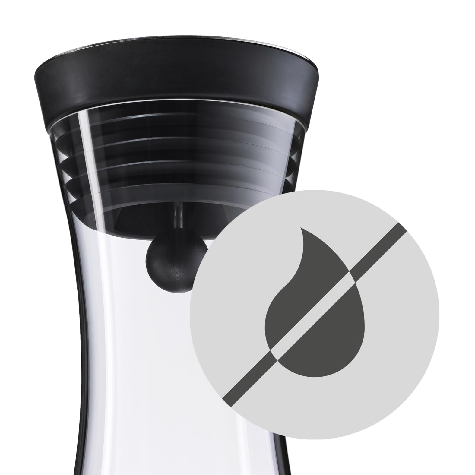WMF Basic 1.5L Water Decanter – Elegant Glass & Cromargan Stainless Steel with Close-Up Stopper