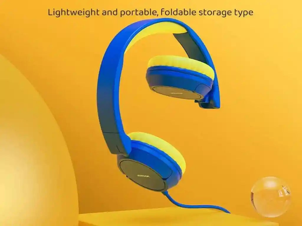 Joyroom JR-HC1 Kids wired headphones,Soft cushioned ear pads for comfort during extended use.