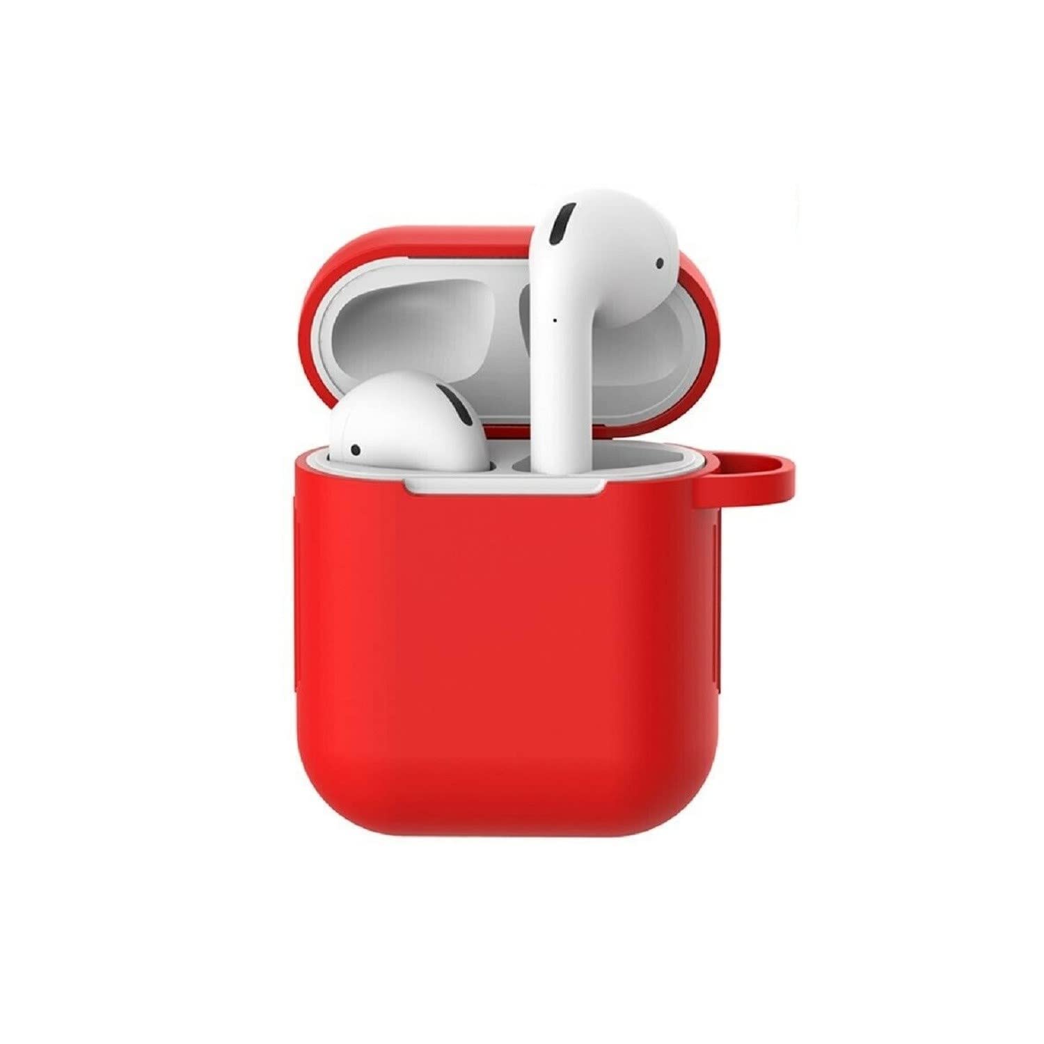 Keendex silicone airpods cover with holding loop - red