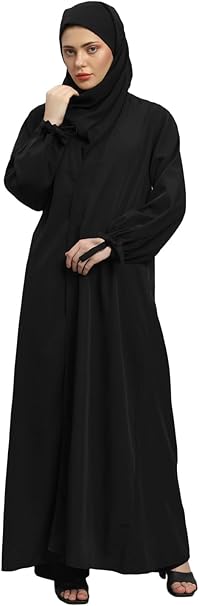 Styleville.in Women Abaya with Hijab Black Modest Wear Set
