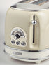 Ariete Vintage 2 Slice Toaster 155, Toaster with 6 Toasting Levels, Automatic Ejection, Defrost Function, Removable Crumb Tray, Stainless Steel Body, 810W, Beige - Safqqa Egypt