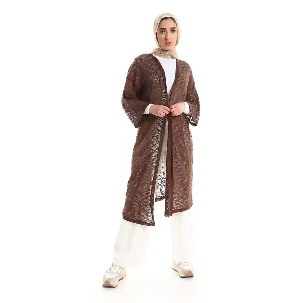 JAMILA Women Open Neckline Loose Cardigan OUTERWEAR - Safqqa Egypt