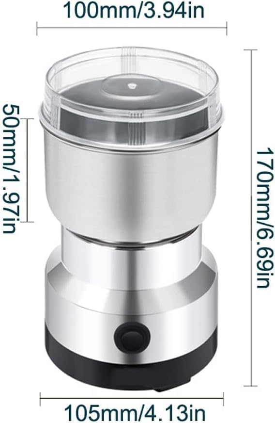 Generic 300W Electric Coffee Spice Grinder, Stainless Steel, Quad Blade, Portable, 300ml Capacity- Have Scrtches- Damage Box - Safqqa Egypt