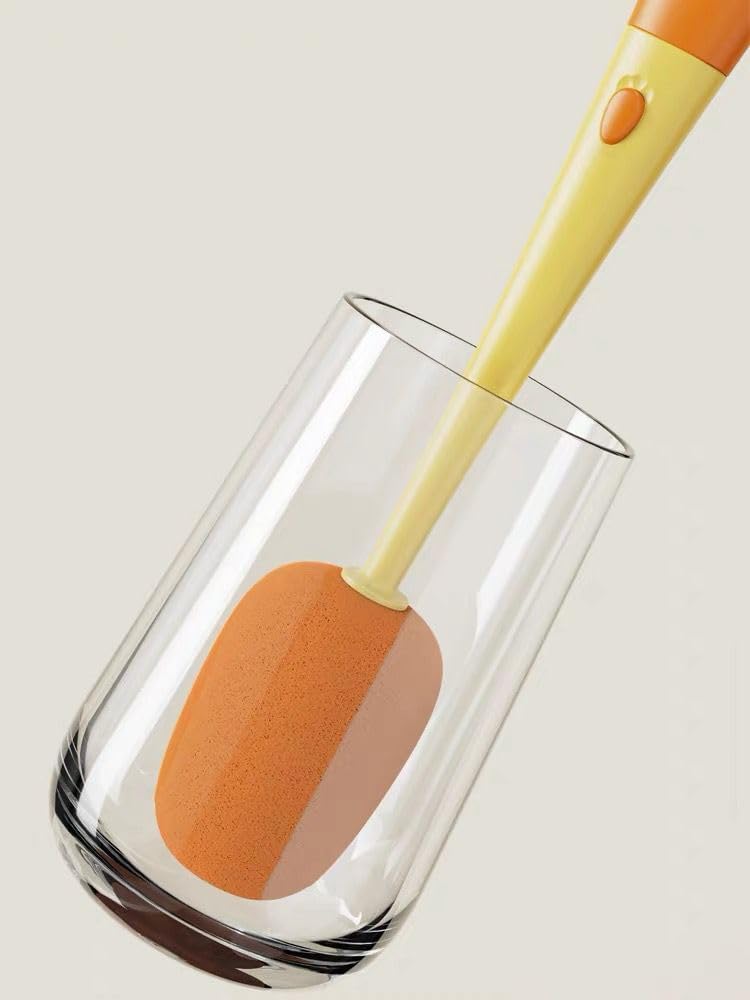 Generic Long Handle Carrot Cup Brush, Household Multifunctional Bottle Mouth Cup Brush, 3 in 1 Detachable Bottle and Teat Cleaning Brush.