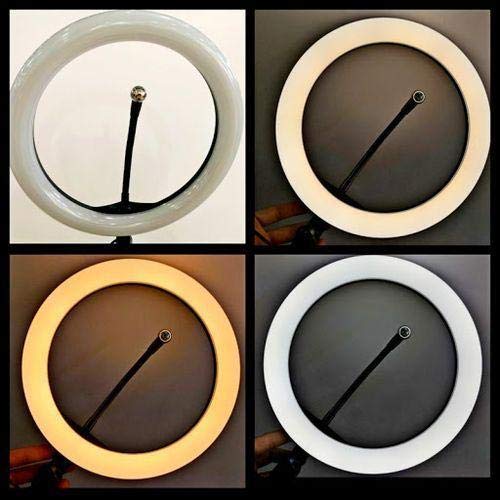 Plastic Ring Light With Four Modes And USB Cable For Mobile 26 CM - Black