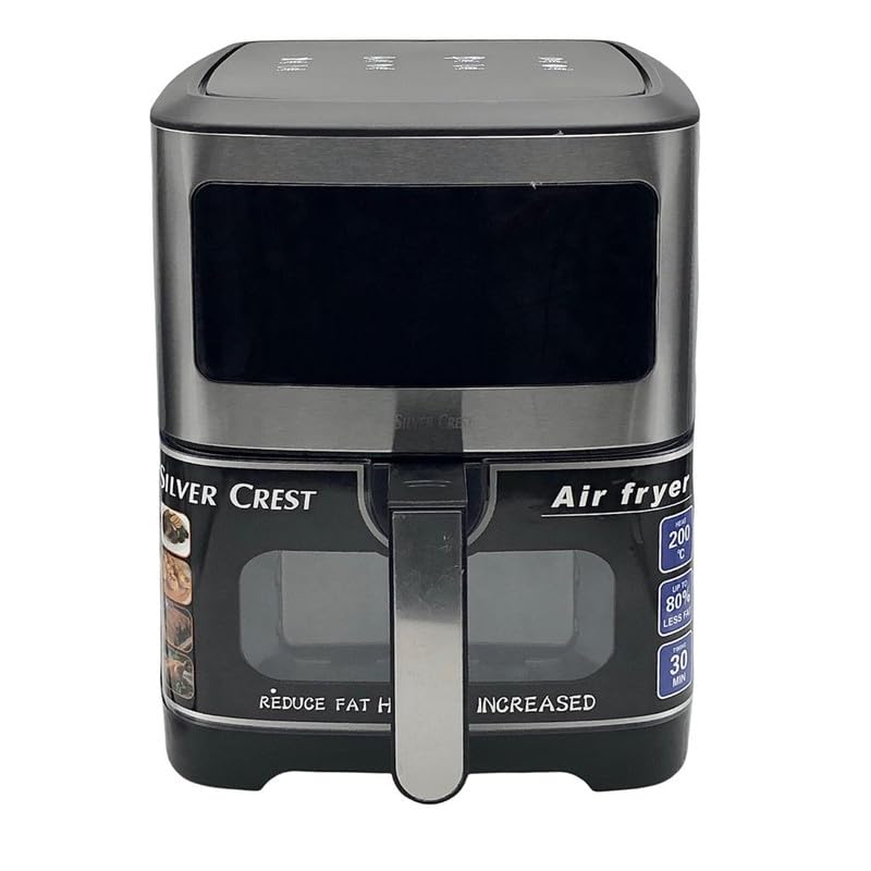 Silver 10 Liter Stainless Steel Digital Air Fryer Performance Range 2200 Watt Rapid Air Convection Heating-Have Scratches