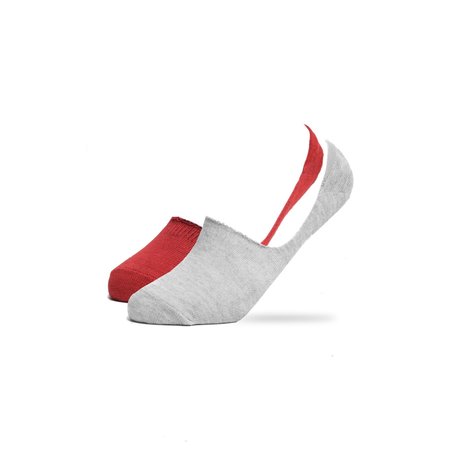 Junior KIDS SOCKS INVISIBLE L.GREY +RED P/2