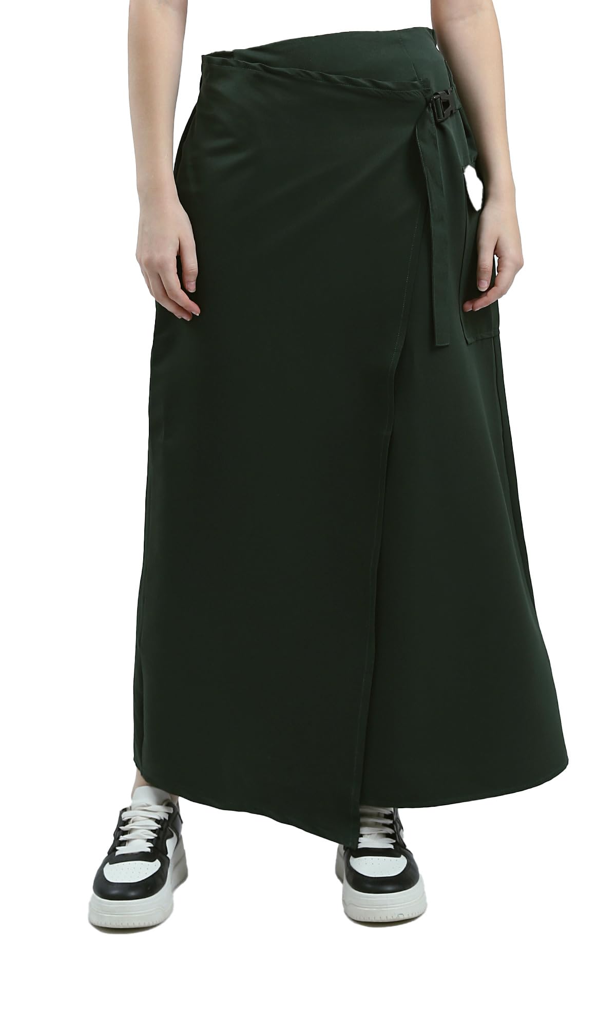 Ravin Womens Elastic Waist Dark Green Feminine Slip-On Skirt