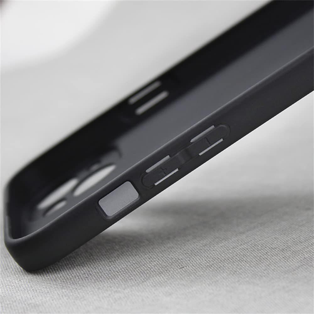 غطاء لهاتف iPhone 14، بحجم 6.1 إنش، ملمس ناعم كالحرير، غطاء حماية كامل للجسم، غطاء مقاوم للصدمات مع بطانة من الألياف الدقيقة (أسود)