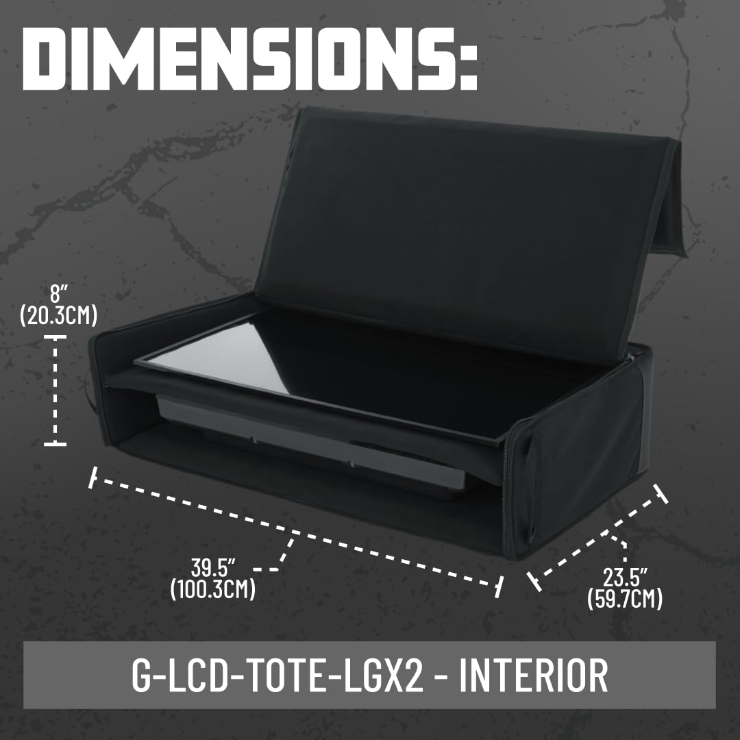 حقيبة النقل جاتور كيسز هي حل متين ومريح لنقل شاشتين LCD، أو شاشات كمبيوتر، أو تلفزيونات بحجم 40