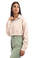 Ravin womens Ravin Women Leather Cropped Long Sleeved Button Down Shirt Shirt