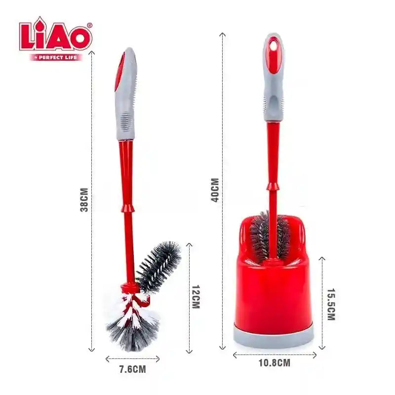 LiAo D130008 Heavy Duty Toilet Brush & Caddy Set – 40cm