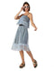 Splash Gingham-Plaid Ruffle-Trim Midi A-Line Skirt for Women