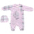 Baby Shoora baby-girls Set 2 Pieces Bodysuit and Hat Embroidered for girls Baby Set (pack of 2)