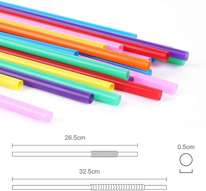 Portal Colorful Flexible Drinking Straws 60 Pieces Disposable Plastic Straws – Safqqa Egypt